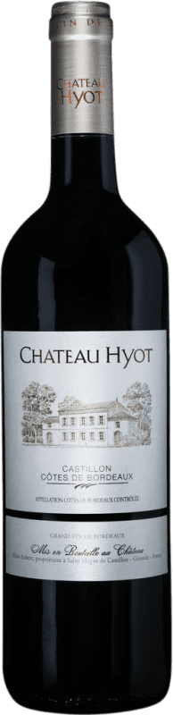 17,95 € Kostenloser Versand | Rotwein Château Hyot. Castillon A.O.C. Côtes de Bordeaux Bordeaux Frankreich Merlot, Cabernet Sauvignon, Cabernet Franc 75 cl