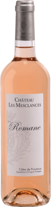 15,95 € Kostenloser Versand | Roséwein Château les Mesclances. Cuvée Romane Rosé A.O.C. Côtes de Provence Provence Frankreich Syrah, Grenache, Cinsault Flasche 75 cl