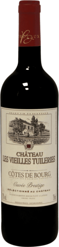 9,95 € Envío gratis | Vino Tinto Château Les Vieilles Tuileries Cuvée, Prestige A.O.C. Bordeaux Burdeos Francia Merlot, Cabernet Franc Botella 75 cl