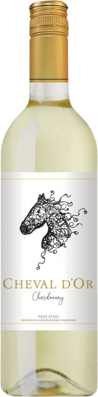 5,95 € Envio grátis | Vinho branco Cheval d'Or França Chardonnay Garrafa 75 cl