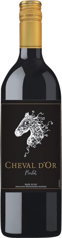 7,95 € Free Shipping | Red wine Cheval d'Or France Merlot Bottle 1 L