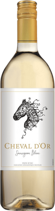 7,95 € Envio grátis | Vinho branco Cheval d'Or França Sauvignon Garrafa 1 L