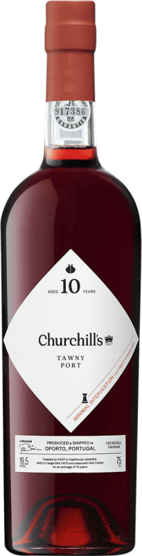 32,95 € 免费送货 | 强化酒 Churchill's Tawny I.G. Porto 波尔图 葡萄牙 Nebbiolo, Touriga Franca, Tinta Roriz, Tinta Barroca 10 岁 瓶子 75 cl