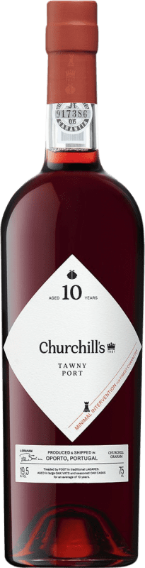46,95 € Spedizione Gratuita | Vino Liquoroso Churchill's Tawny I.G. Porto porto Portogallo Nebbiolo, Touriga Franca, Tinta Roriz, Tinta Barroca 10 Anni 75 cl