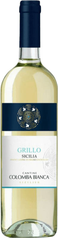 10,95 € Envio grátis | Vinho branco Colomba Bianca D.O.C. Sicilia Sicília Itália Grillo Garrafa 75 cl