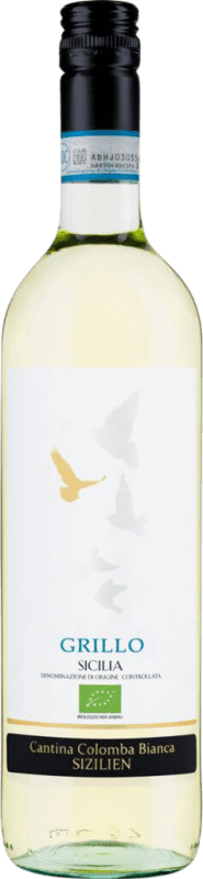 13,95 € Envio grátis | Vinho Branco Colomba Bianca D.O.C. Sicilia Sicília Itália Grillo 75 cl