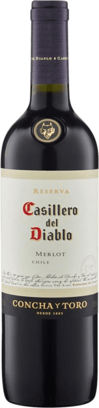 10,95 € Free Shipping | Red wine Concha y Toro Casillero del Diablo I.G. Valle de Rapel Chile Merlot Bottle 75 cl