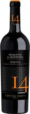 19,95 € Envio grátis | Vinho tinto Contessa Marina 14 Reserva D.O.C. Primitivo di Manduria Puglia Itália Primitivo Garrafa 75 cl