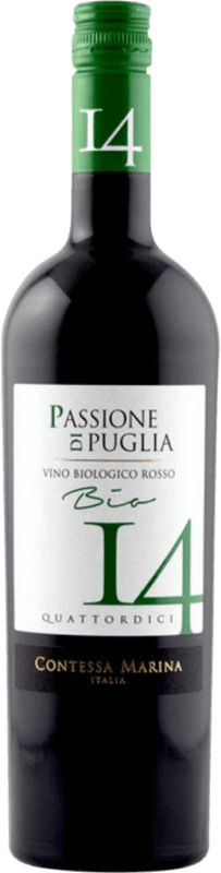 14,95 € Envío gratis | Vino tinto Contessa Marina Passione 14 Quattordici cm Rosso I.G.T. Puglia Puglia Italia Merlot, Primitivo, Nero di Troia, Negroamaro Botella 75 cl