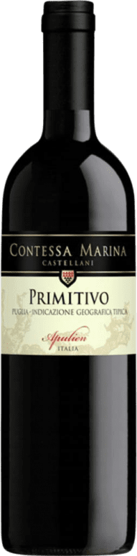 6,95 € Free Shipping | Red wine Contessa Marina Castellani I.G.T. Puglia Puglia Italy Primitivo Bottle 75 cl