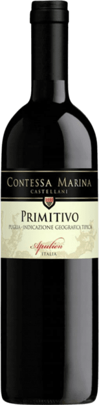 6,95 € Envío gratis | Vino tinto Contessa Marina Castellani I.G.T. Puglia Puglia Italia Primitivo Botella 75 cl