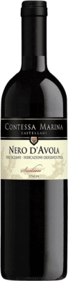 6,95 € Free Shipping | Red Wine Contessa Marina D.O.C. Sicilia Sicily Italy Nero d'Avola Bottle 75 cl