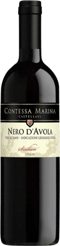 6,95 € Envío gratis | Vino tinto Contessa Marina D.O.C. Sicilia Sicilia Italia Nero d'Avola Botella 75 cl