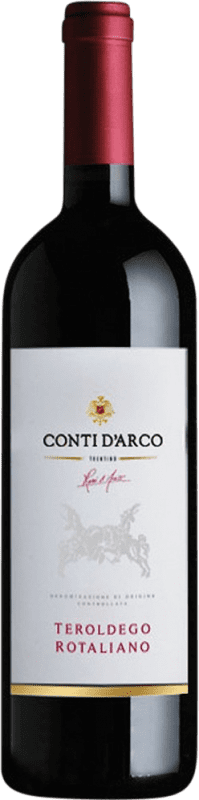 12,95 € 免费送货 | 红酒 Conti d'Arco D.O.C. Teroldego Rotaliano 特伦蒂诺 意大利 Teroldego 瓶子 75 cl