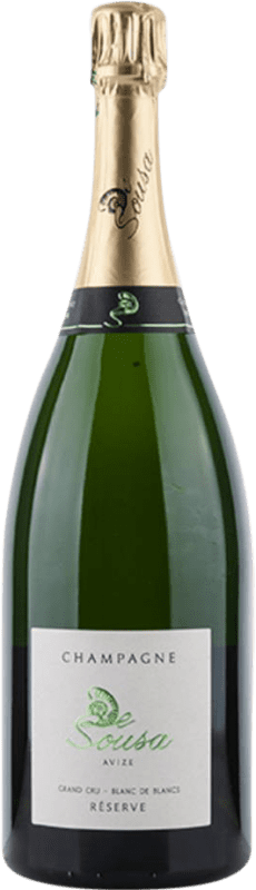 179,95 € Kostenloser Versand | Weißer Sekt De Sousa Extra Brut Grand Cru Grosse Lage, Blanc de Blancs Reserve — Gereift A.O.C. Champagne Champagner Frankreich Chardonnay Magnumflasche 1,5 L