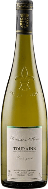 10,95 € Envio grátis | Vinho branco Domaine de Marcé A.O.C. Touraine Loire França Sauvignon Branca Garrafa 75 cl