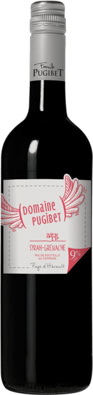 9,95 € Kostenloser Versand | Rotwein Domaine Pugibet Syrah Grenache Rouge I.G.P. Vin de Pays de l'Hérault Frankreich Syrah, Grenache Flasche 75 cl