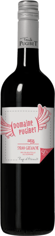 12,95 € Spedizione Gratuita | Vino Rosso Domaine Pugibet Syrah Grenache I.G.P. Vin de Pays de l'Hérault Francia Syrah, Garnacha — Grenache 75 cl