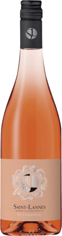 6,95 € Free Shipping | Rosé wine Saint Lannes Les Coquelicots Rosé I.G.P. Vin de Pays Côtes de Gascogne France Merlot Bottle 75 cl