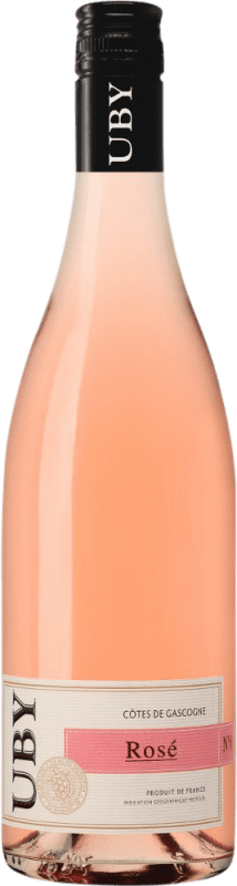 12,95 € Spedizione Gratuita | Vino Rosato Domaine Uby Rosé — Rosato I.G.P. Vin de Pays Côtes de Gascogne Francia Merlot, Syrah, Cabernet Sauvignon, Cabernet Franc 75 cl