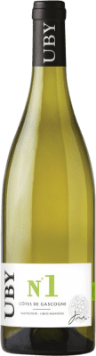 12,95 € Spedizione Gratuita | Vino Bianco Domaine Uby Nº 1 Sauvignon Gros Manseng I.G.P. Vin de Pays Côtes de Gascogne Francia Sauvignon, Gros Manseng 75 cl