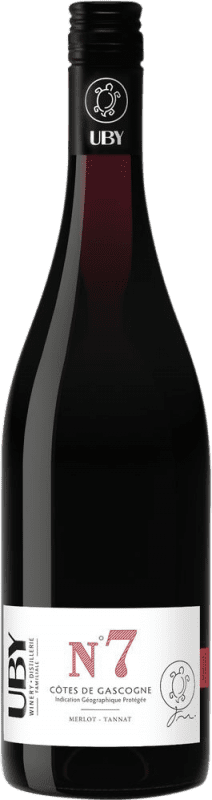 10,95 € Kostenloser Versand | Rotwein Domaine Uby Nº 7 Merlot Tannat I.G.P. Vin de Pays Côtes de Gascogne Frankreich Merlot, Nebbiolo Flasche 75 cl