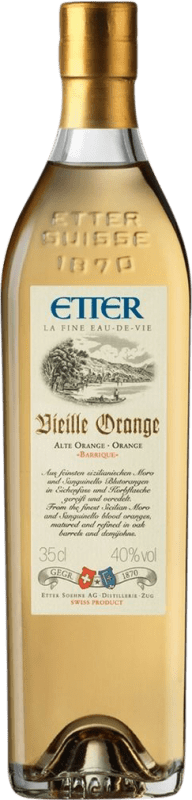 38,95 € Spedizione Gratuita | Grappa Orujo Etter Söehne Botte, Viejo — Vecchio Svizzera Bottiglietta Terzo 35 cl Orange — Arancia
