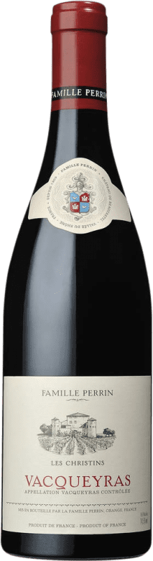 51,95 € 免费送货 | 红酒 Famille Perrin Les Christins Rouge A.O.C. Vacqueyras 罗纳 法国 Grenache, Nebbiolo 瓶子 Magnum 1,5 L