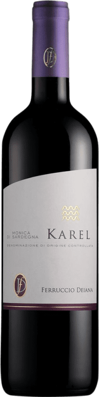 16,95 € Free Shipping | Red wine Ferruccio Deiana Karel I.G.T. Sardegna Cerdeña Italy Monica Bottle 75 cl