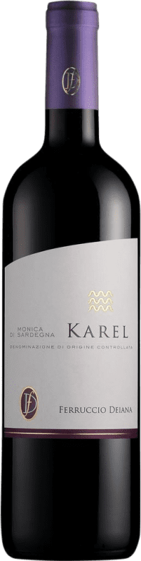 14,95 € Kostenloser Versand | Rotwein Ferruccio Deiana Karel I.G.T. Sardegna Cerdeña Italien Monica Flasche 75 cl