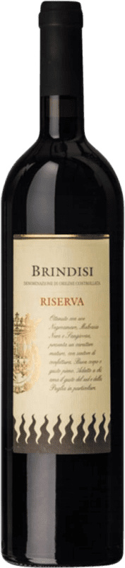 9,95 € Spedizione Gratuita | Vino Rosso Fiamme Nere Riserva D.O.C. Brindisi Puglia Italia Malvasia, Sangiovese, Negroamaro Bottiglia 75 cl