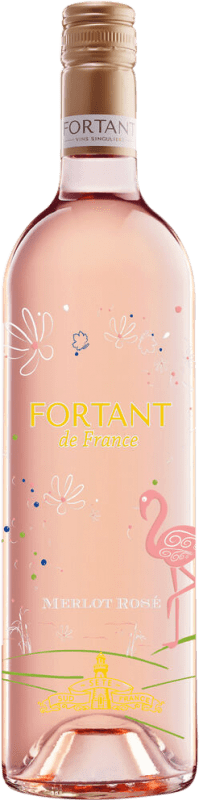 10,95 € Kostenloser Versand | Rosé-Wein Fortant de France Serigrafiert Rosé I.G.P. Vin de Pays d'Oc Languedoc-Roussillon Frankreich Merlot Flasche 75 cl