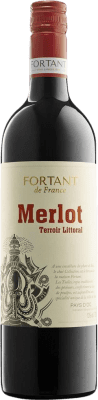 10,95 € Бесплатная доставка | Красное вино Fortant de France Terroir Littoral I.G.P. Vin de Pays d'Oc Лангедок-Руссильон Франция Merlot бутылка 75 cl