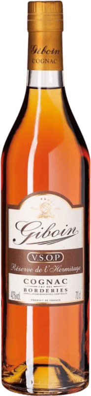 45,95 € Spedizione Gratuita | Cognac Francois Giboin L'Hermitage Borderies VSOP Riserva A.O.C. Cognac Francia Ugni Blanco Bottiglia 70 cl