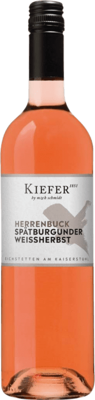 7,95 € Free Shipping | Rosé wine Friedrich Kiefer Eichstetter Herrenbuck Weissherbst Dry I.G. Baden Baden Germany Pinot Black Bottle 75 cl