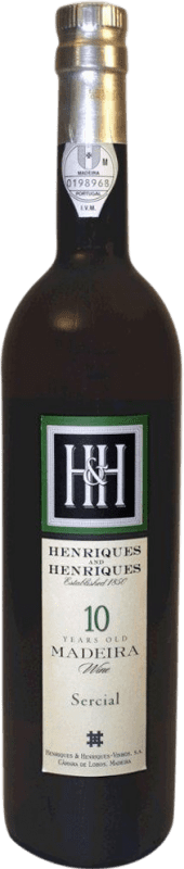 59,95 € Free Shipping | Fortified wine H&H Henriques & Henriques Finest Dry Dry I.G. Madeira Madeira Portugal Sercial 10 Years Bottle 75 cl