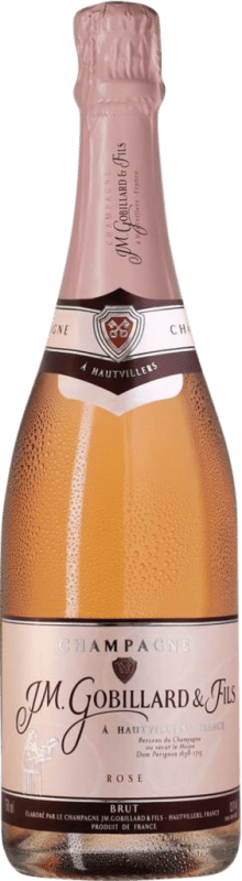35,95 € 送料無料 | ロゼのスパークリングワイン JM. Gobillard Hautvillers Brut — ブリュット Rosé — ロゼ A.O.C. Champagne シャンパン フランス Pinot Noir — ピノ・ノワール, Nebbiolo — ネッビオーロ, Chardonnay — シャルドネ ボトル 75 cl
