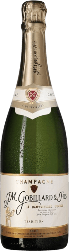 31,95 € 送料無料 | 白スパークリングワイン JM. Gobillard Tradition Hautvillers Brut A.O.C. Champagne シャンパン フランス Nebbiolo, Chardonnay, Pinot Meunier ボトル 75 cl