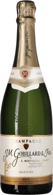 47,95 € Бесплатная доставка | Белое игристое вино JM. Gobillard Hautvillers Brut — брют Традиционный A.O.C. Champagne шампанское Франция Nebbiolo — Неббиоло, Chardonnay — Шардоне, Pinot Meunier — Пино Менье 75 cl