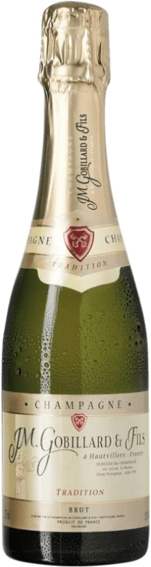 18,95 € 送料無料 | 白のスパークリングワイン JM. Gobillard Hautvillers Brut — ブリュット 伝統的 A.O.C. Champagne シャンパン フランス Nebbiolo — ネッビオーロ, Chardonnay — シャルドネ, Pinot Meunier — ピノ・ムニエ ハーフボトル 37 cl