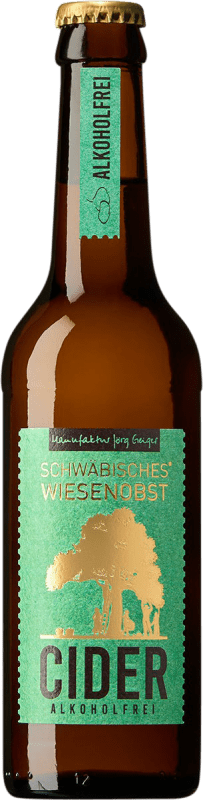 4,95 € Envio grátis | Sidra Jörg Geiger Schwäbisches WiesenObst Baden-Württemberg Alemanha Garrafinha Terço 33 cl Manzana — Maçã Sem Álcool