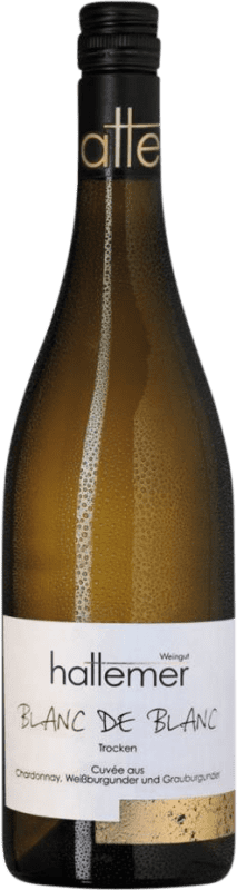 13,95 € Kostenloser Versand | Weißwein Klaus Hattemer Blanc de Blanc Weißweincuvée Trocken Q.b.A. Rheinhessen Rheinhessen Deutschland Chardonnay, Grauburgunder, Weißburgunder Flasche 75 cl