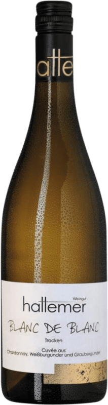 10,95 € 免费送货 | 白酒 Klaus Hattemer Blanc de Blanc Cuvée 干 Q.b.A. Rheinhessen Rheinhessen 德国 Chardonnay, Pinot Grey, Pinot White 瓶子 75 cl