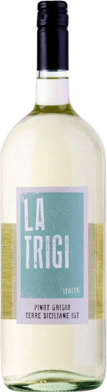 12,95 € Free Shipping | White wine La Trigi I.G.T. Terre Siciliane Sicily Italy Pinot Grey Magnum Bottle 1,5 L