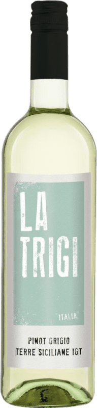 8,95 € Envío gratis | Vino blanco La Trigi I.G.T. Terre Siciliane Sicilia Italia Pinot Gris Botella 75 cl