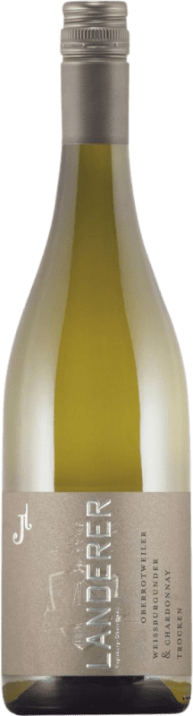 11,95 € Бесплатная доставка | Белое вино Landerer Weißburgunder Chardonnay сухой I.G. Baden Baden Германия Chardonnay, Pinot White бутылка 75 cl