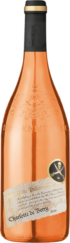 9,95 € Envio grátis | Vinho rosé Lergenmüller Charlotte de Berry Rosé Seco Q.b.A. Pfälz Pfälz Alemanha Merlot, Portugieser Garrafa 75 cl