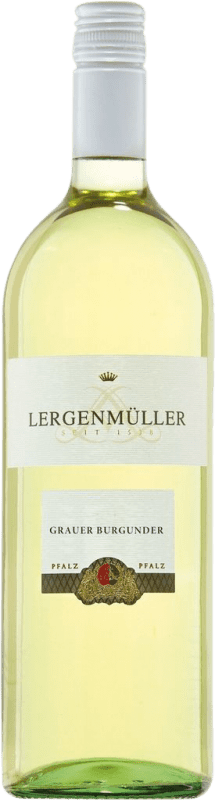 12,95 € Envio grátis | Vinho Branco Lergenmüller Trocken — Seco Q.b.A. Pfälz Pfälz Alemanha Pinot Cinzento 1 L