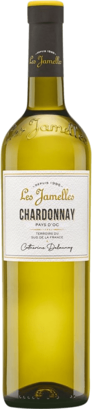 13,95 € Envio grátis | Vinho branco Les Jamelles I.G.P. Vin de Pays d'Oc Languedoque-Rossilhão França Chardonnay Garrafa 75 cl