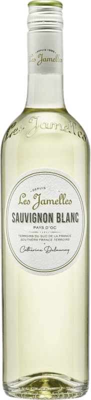 12,95 € Envio grátis | Vinho branco Les Jamelles I.G.P. Vin de Pays d'Oc França Sauvignon Branca Garrafa 75 cl